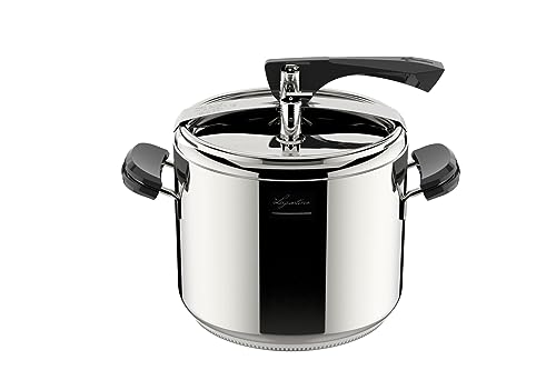 Lagostina Pentola a Pressione La Classica Lagofusion, Pentola a Pressione Ø 22 cm, Capacità 7L, con Cestello, Ricettario ed Ecodose, Manici in Bakelite, Valvola a Peso e Fondo Lagofusion
