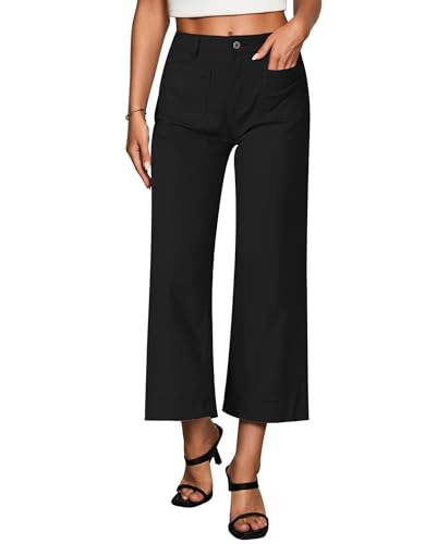 Vetinee Jeans Damen Schwarz Jeans 7/8 Damen Echtes Schwarz Größe Medium Passt EU Größe 38 bis EU Größe 40