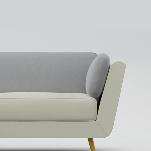 Image of Nuvola Air Premium Latex Fabric Sofa | 3, 4 & 5 Seater Options | Single & Dual-Tone Variants | Ultra-Soft Deep Seating Comfort | Modern Living Room Sofa | 3-Year Warranty (Grey & White, 4)