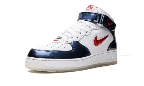 Nike Shoes Air Force 1 Mid Qs Schuhe, White University Red Midnight, 40 EU