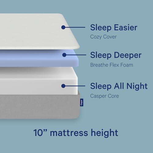 Casper Sleep Element Queen Mattress - Medium Feel - Motion Isolation - Breathable, Cooling Memory Foam - 100-Night Trial - CertiPUR-US