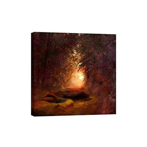 Tableau phosphorescent nature luminescent dans le noir DCL252-1 80x80 cm