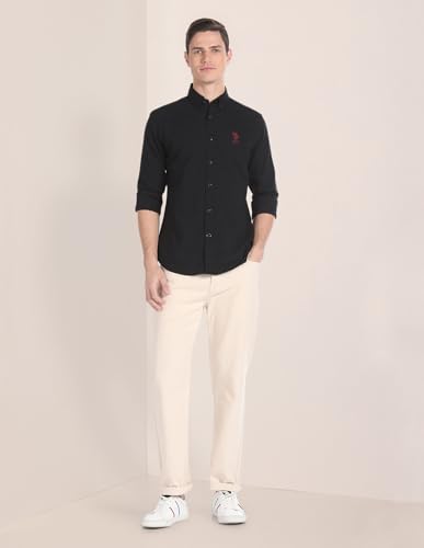 U.S. POLO ASSN. Store U.S. POLO ASSN. Men's Black Cotton Shirt - Image 4