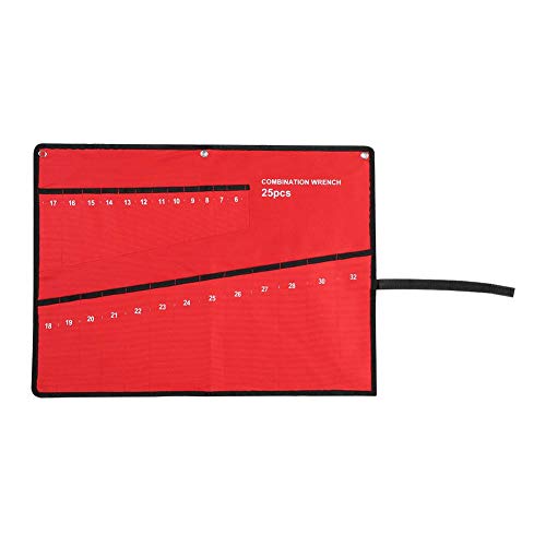 Sac à outils enroulable pour clé, organisateur de rangement pour clé à molette multi-poches pour menuisiers bricoleurs (25 poches)