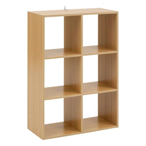 5Five - Étagère 6 Cases Tasso Effet Bois Naturel