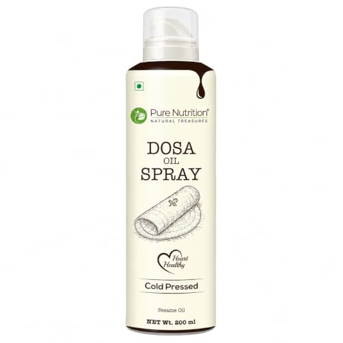 Image of Pure Nutrition Dosa Oil Cooking Spray 200ml | Cold Pressed Sesame Oil | Healthy Low-Oil Cooking Spray for Dosa, Uttapam, Tawa & Pan Frying | 100% Natural Sesame Oil