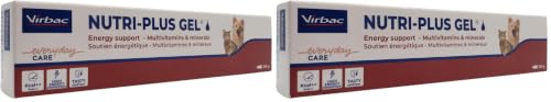 Virbac Nutri-Plus Gel | 120 g | Ergänzungsfuttermittel für Hunde und Katzen zur Nahrungsergänzung und Rekonvaleszenz | Appetitanregender, hoch konzentrierter Energieträger (Packung mit 2)