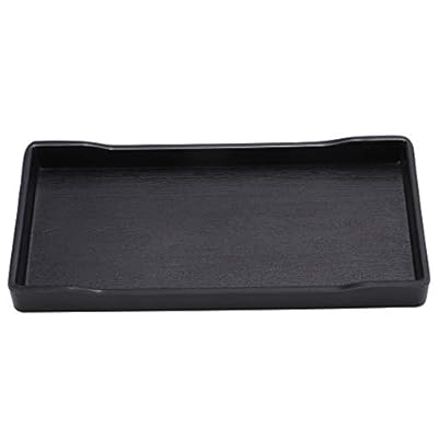 GOTOTOP Reptile Food Feeder, Anti-Slip Reptile Square Food Water Dish Bowl Plastic Feeding Drinking Plate for Tortoise Lizard Chameleon Iguana(Black)