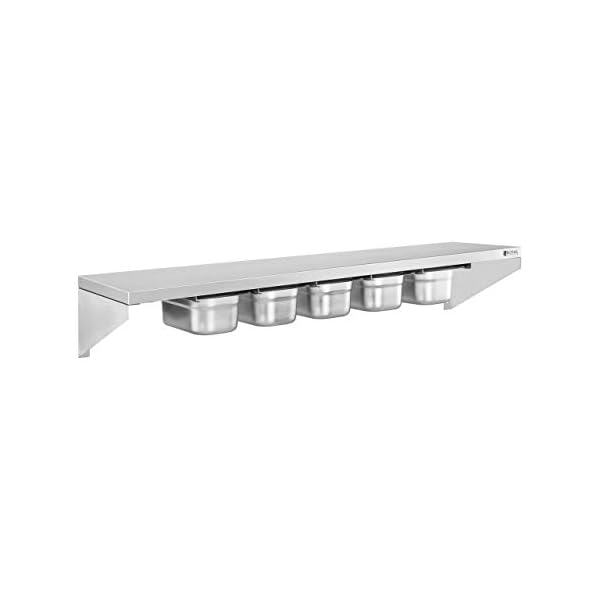 Royal Catering RCWR-5 GN1/4 Gewürzbord Edelstahl 120 cm 3,5 cm Stärke Bordstärke 5 GN 1/4 Gewürzstände Gewürzablage… – Bild 3
