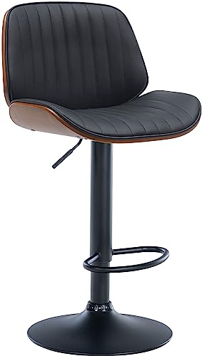 CLP Taburete De Bar Nova En Polipiel con Carcasa Madera Silla Giratoria Cocina con Base