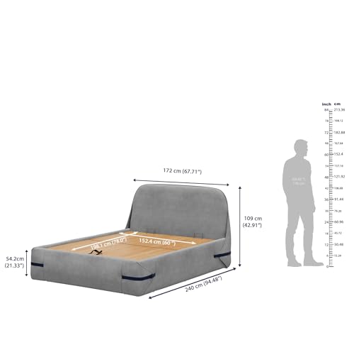 Image of Wakefit Hibernis Queen Size Hydraulic Storage Upholstered Bed