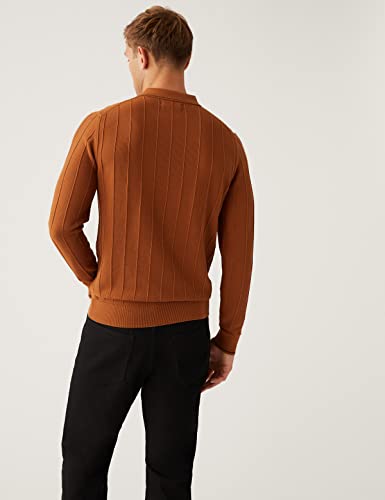 Image of Marks & Spencer Cotton Modal Textured Knitted Polo Shirt