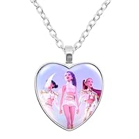 KPops Demon Hunters Necklace,Heart Pendant Necklace Accessories for Fans, Women, Girls (A)