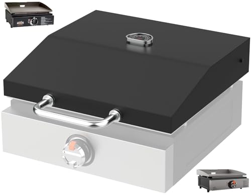 Griddle Lid for Blackstone 17 Grill Hood 1832 Adventure Ready Tabletop Griddle w/handle Accessories for Blackstone 1832 1971 17 inch Hinged Lid (before YRS 2021) Updated Black Stone 17 Hard Cover