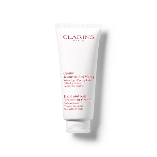 Clarins Hand & Nail Treatment Cream 100ml | Nourishing Moisturiser for Dry Hands & Strengthening Nails | Anti Aging | Non Greasy