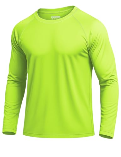 KINSWT Men's UPF 50+ Rash Guard Long Sleeve Swim Shirts Sun Protection UV SPF Lightweight Quick Dry Tops