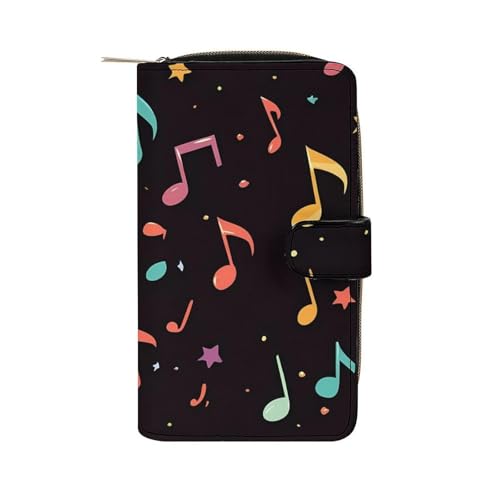 Musical Note Womens PU Leather Wallet Long Purse Clutch Organizer for Office Travel
