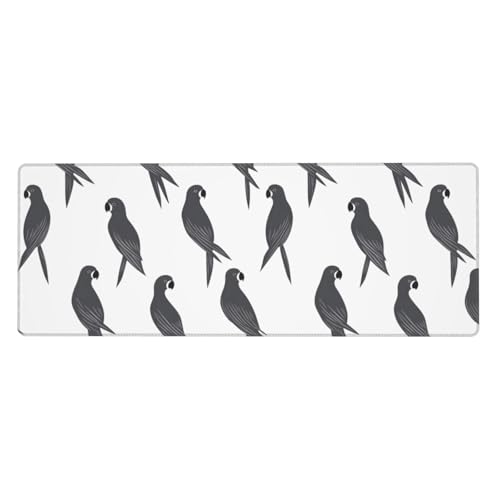 Grand tapis de souris de jeu perroquet avec bords cousus pour PC