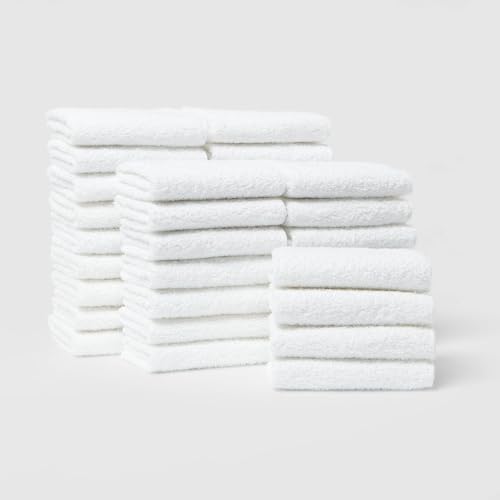 Bundle - Room Essentials Washcloth Hand Towel Set 36 Pieces White 12x12