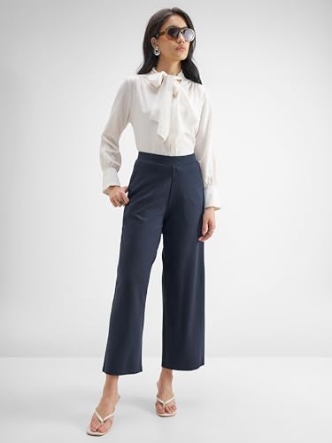 Image of Tokyo Talkies Wide Leg Relaxed fit Cullotes |Ultra Soft, Elasticated, High Waist, Wrinkle Free Trousers |All Day Wear