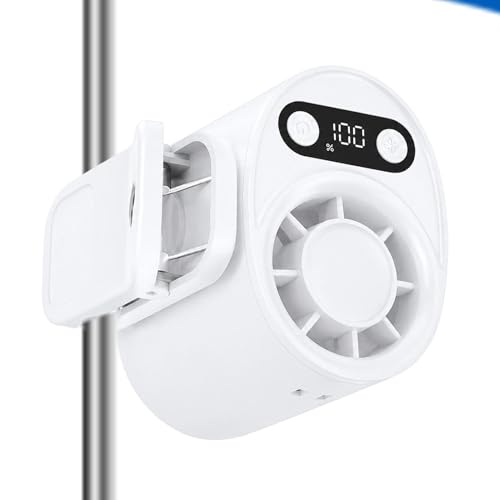 Ventilador portátil de clip con pantalla LED digital y carga USB 2