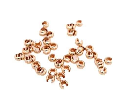 50pcs 14/20 Yellow Gold-Filled Open Crimp Bead Covers, 3.2MM,by CRAFT WIRE4