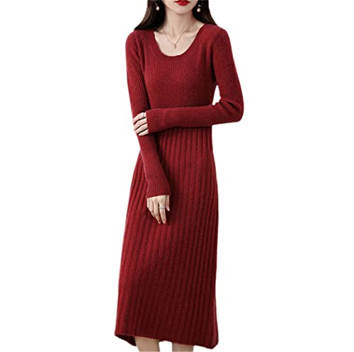 Robe pull en laine épaisse pour femme, vêtement stretch d'hiver chic
