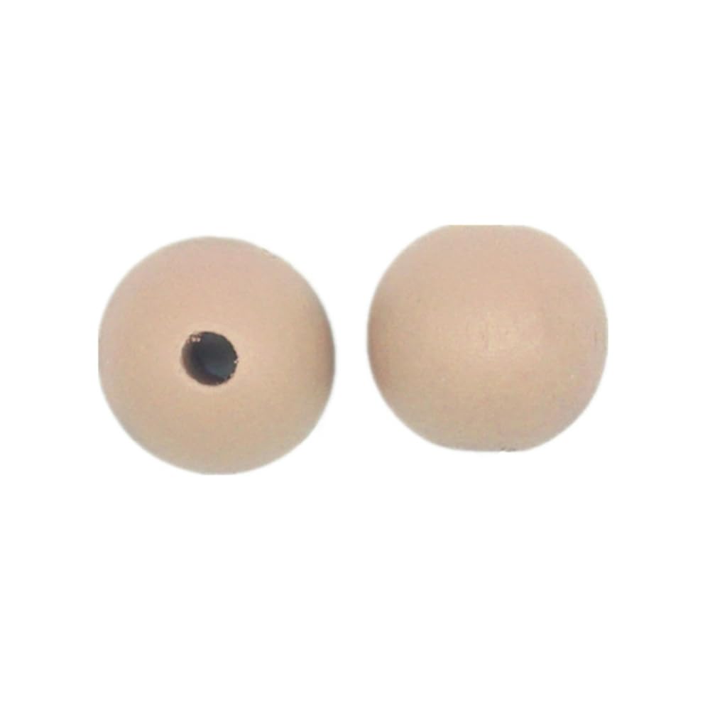 Juego de 100 cuentas de madera naturales redondas de colores, perlas de madera natural para macramé, bolas de madera grandes con agujero, cuentas de madera para enhebrar, para pulseras DIY,