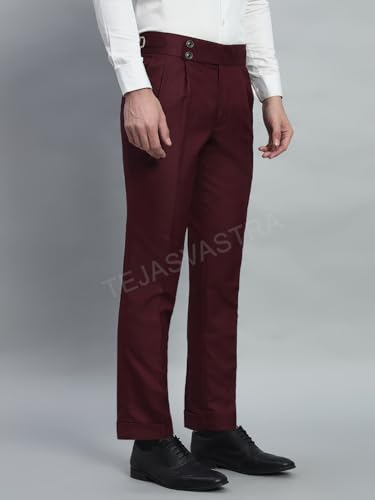 Image of FASHIONEMPIRE Men's Formal Trousers Front Pleated Double Button Gurkha Zion Pant Slim Fit | Stylish Formal Pant for Party and Casual Wear