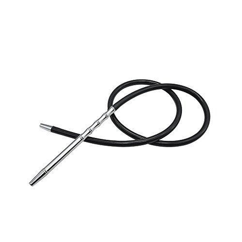 PRESTiQ 1,80m Langer hochwertiger Soft Touch Shisha Schlauch mit Mundstück + Adapter im Set und Feder | schwarz…