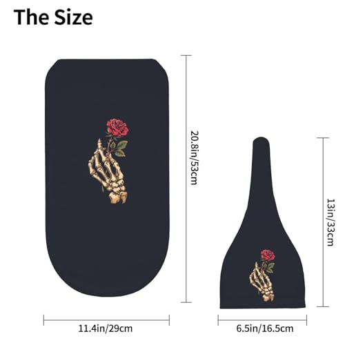 Image of Skeleton Hand Holding Rose Newborn Swaddle Blanket with Beanie Set Soft Baby Sack Stretch Adjustable Swaddle Wraps Receiving Blankets