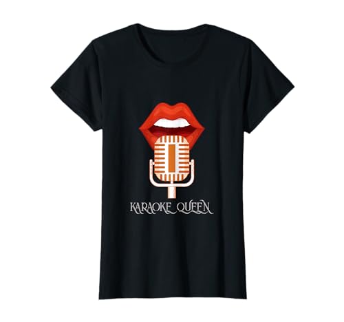 karaoké reine chantant chanteur musique microphone lèvre cadeau T-Shirt