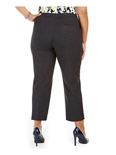 Kasper Womens Plus Elastic Back Office Dress Pants Gray 18W2