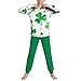 MXTPOV St Patty's Day Outfit For Kids 2 Piece Spring Clothes Cute Printed Shamrock Sweatshirt Top Long Pants Set Green st patty's day outfit girls Size 15-16