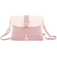 AISPARKY Small Crossbody Purse,PU Leather Small Purse for Womens and Girls With Pendant With Strap/Gold Chain Strap(Pink)