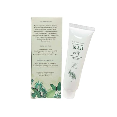 2 Packs MAD WHITE Underarm Deo Cream with Tea Tree Oil & Niacinamide, 30g - Alcohol-Free, Paraben-Free, and Cruelty-Free Formula image 4