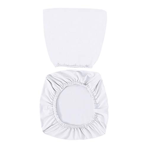 VOSAREA - Fundas elásticas para silla de oficina, color blanco, fundas protectoras extraíbles y lavables para asiento de silla, poliéster, Blanco, Medium