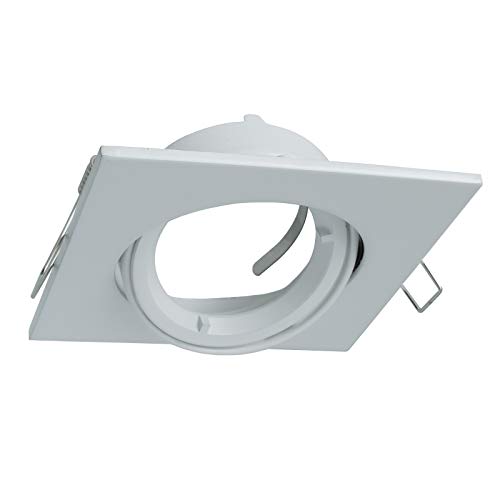 Portalámparas cuadrado orientable blanco empotrable techo lámparas GU10 orificio 8 cm