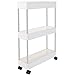 Auflosung Carrello per Piccolo Spazio, Carrello portaoggetti a 3 Piani, Carrello per Il Bagno e la Casa, Carrellino Salvaspazio da Bagno, per Cucina, Bagno, Camera da Letto (Bianco)