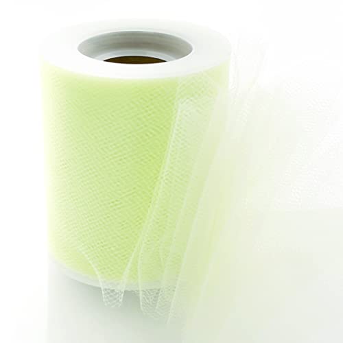 Image of 3 inch Premium Tulle Fabric Roll for Crafts, Wedding, Party Decorations, Gifts - Soft Mint 25Yard Spool
