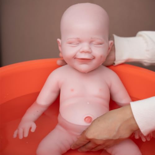 Sil-Gel Mall 18 inch Full Silicone Baby Doll Girl with Drink and Wet Function - Realistic Reborn Baby Dolls for Christmas and Birthday Gifts