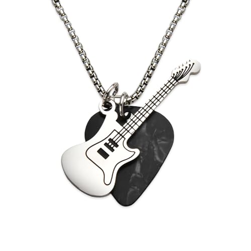 ShiQiao Spl Guitar Pick Necklace for Women Men Music Lovers Birthday Gifts for Guitar Lovers Music Necklace for Women Men Musical Necklaces for Musician Guitarist Appreciation Retirement Gift