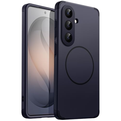 Image of JETech Magnetic Cover Case for Samsung Galaxy S26, Compatible with MagSafe, Dual-Layer Heavy Duty Shockproof Phone Cover, Camera Lens Full Protection, Anti-Scratch Hard PC Back (Deep Blue)