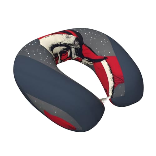 Almohada de Viaje Cervical con Tela Suave y Diseño Negro miniatura 2