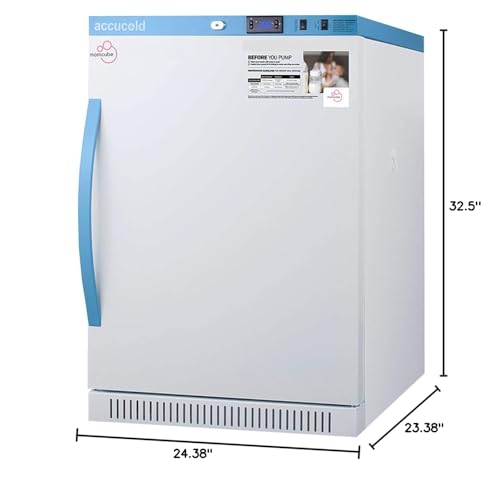 Image of Summit Appliance MLRS6MC Accucold 6 Cu.Ft MOMCUBE All-Refrigerator, For Breast Milk Storage, ADA Compliant, 4 Adjustable Shelves, Door Lock, LED Display, Power Loss Alarm, Self-Closing Door
