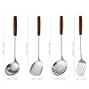 304 Stainless Steel Kitchen Utensils Set, 4 Pcs Long Cooking Utensils Set with Wooden Handle, Large Heat Resistant Kitchen Tools(Dishwasher Safe) #4