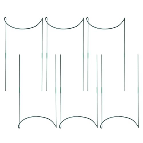 Monozoz Estacas para plantas, anillos de soporte para plantas de interior para flores, accesorios de jardín de metal semicirculares, soporte de tallo inoxidable para hortensias