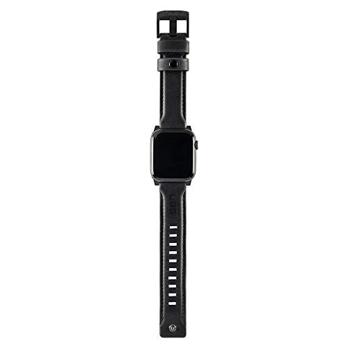 URBAN ARMOR GEAR UAG Compatible Apple Watch Band 49/46/45/44mm iWatch Series Ultra 3/Ultra 2/Ultra/4-11/SE3/SE2/SE, Top Grain Italian Leather Replacement Strap, Leather Black