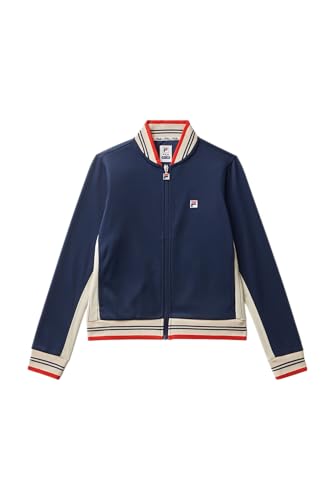 Fila Girls' Iconic Settanta Jacket Fila Navy/Angora/Fila Red L