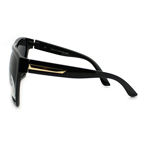 Black Polarized Lens Super Oversized Retro Square Sunglasses Unisex #TOP4
